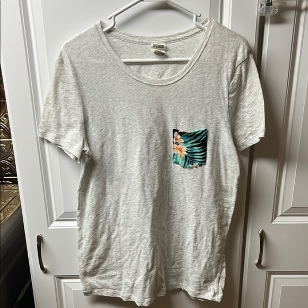 PINK Victoria's Secret Gray Tee, Tropical, Medium - Picture 1 of 4